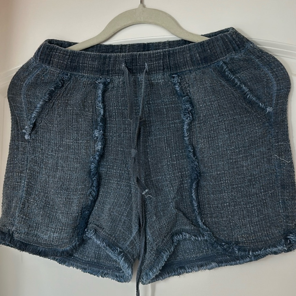 Free people blue linen shorts
